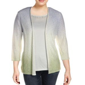 Alfred Dunner Womens Plus Ombre Layered Sweater